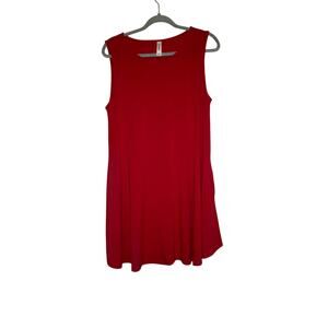 Zenana Red Comfortwear Tank Top Mini Dress Size 1X Has Pockets